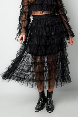Stylish Black All-Fit Polyester Skirt for Any Occasion