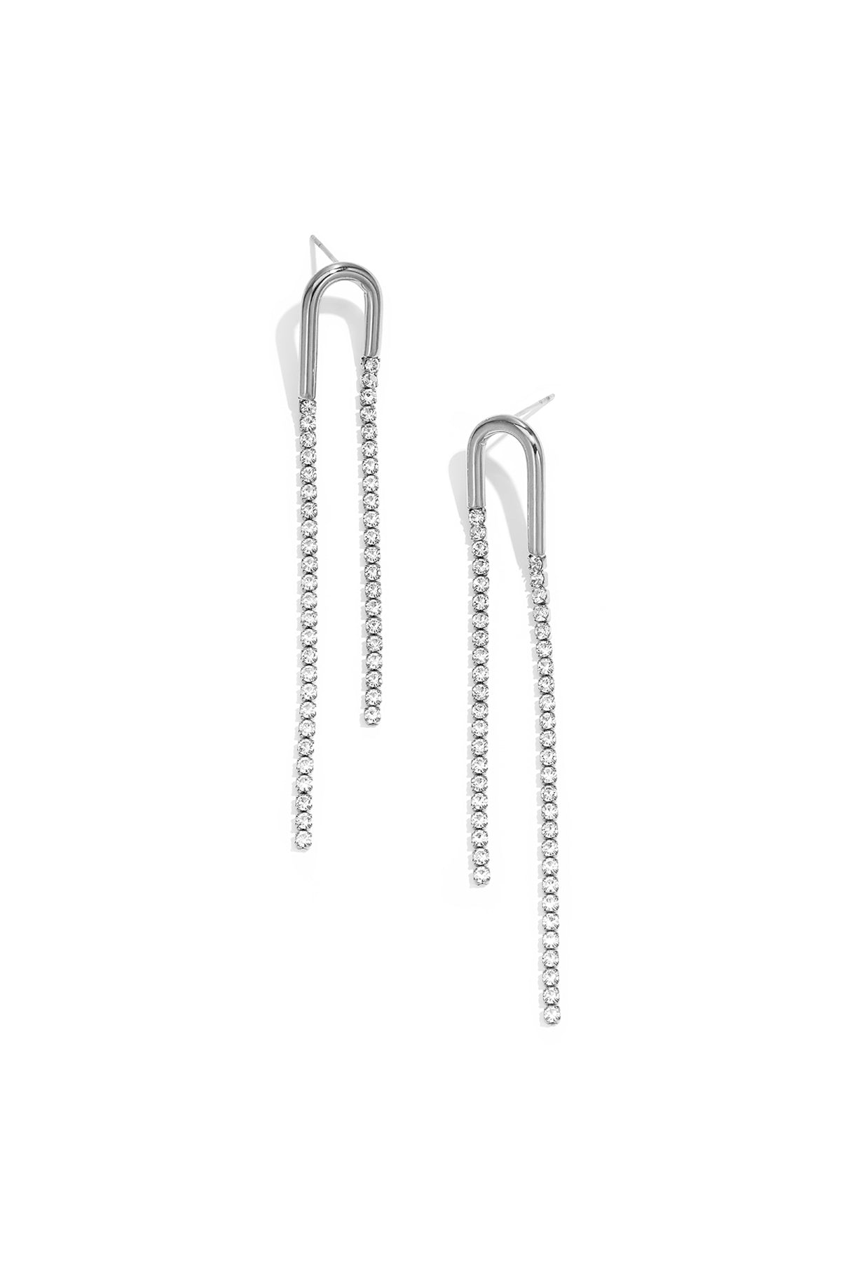 Ohrhänger aus Edelstahl mit Kette, schlicht, ideal für festliche Anlässe/Partys, schlichte Serie, Damenschmuck