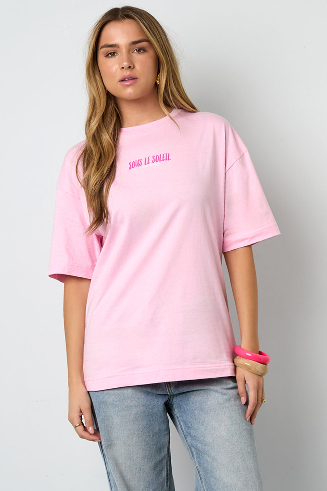 Baumwolle Gestrickte Damen T-Shirt Casual Letters