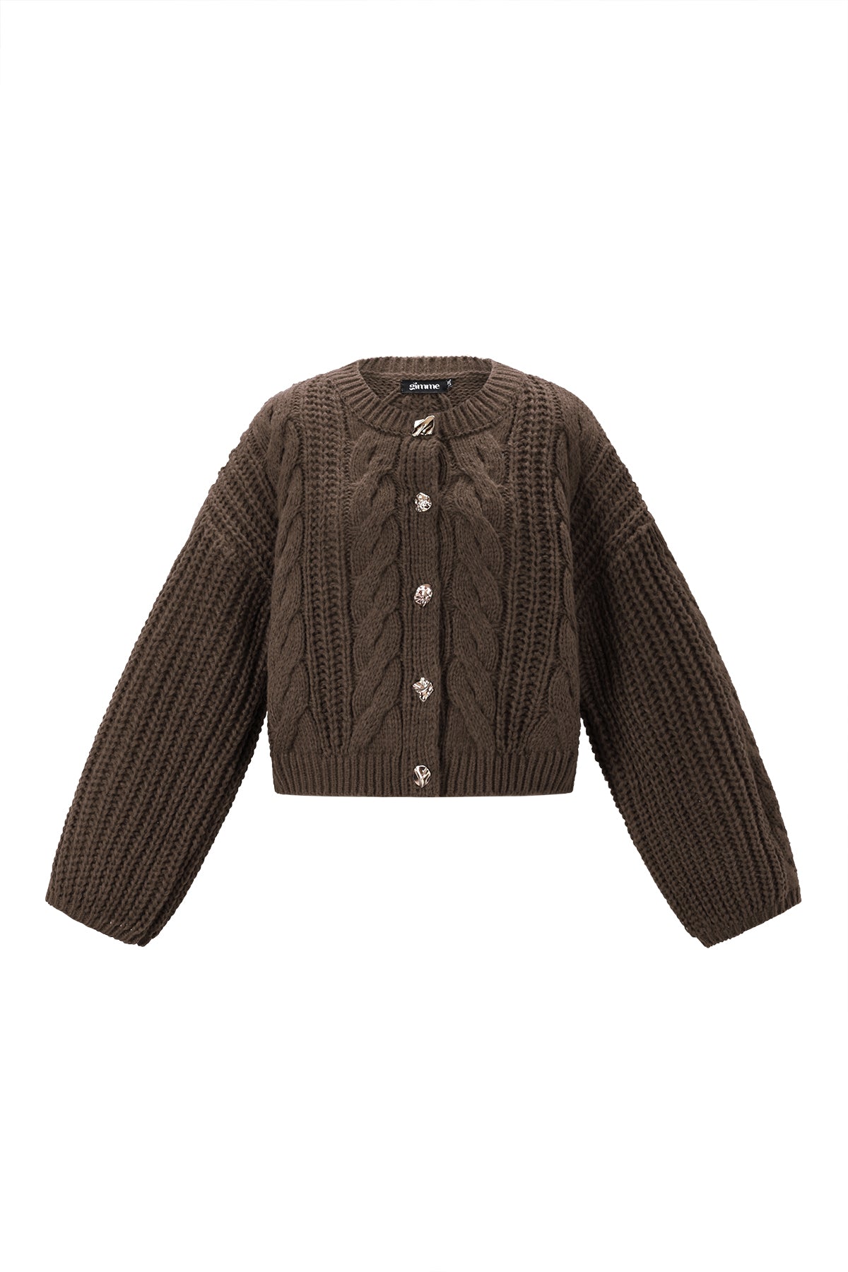 Zopfmuster-Strickjacke