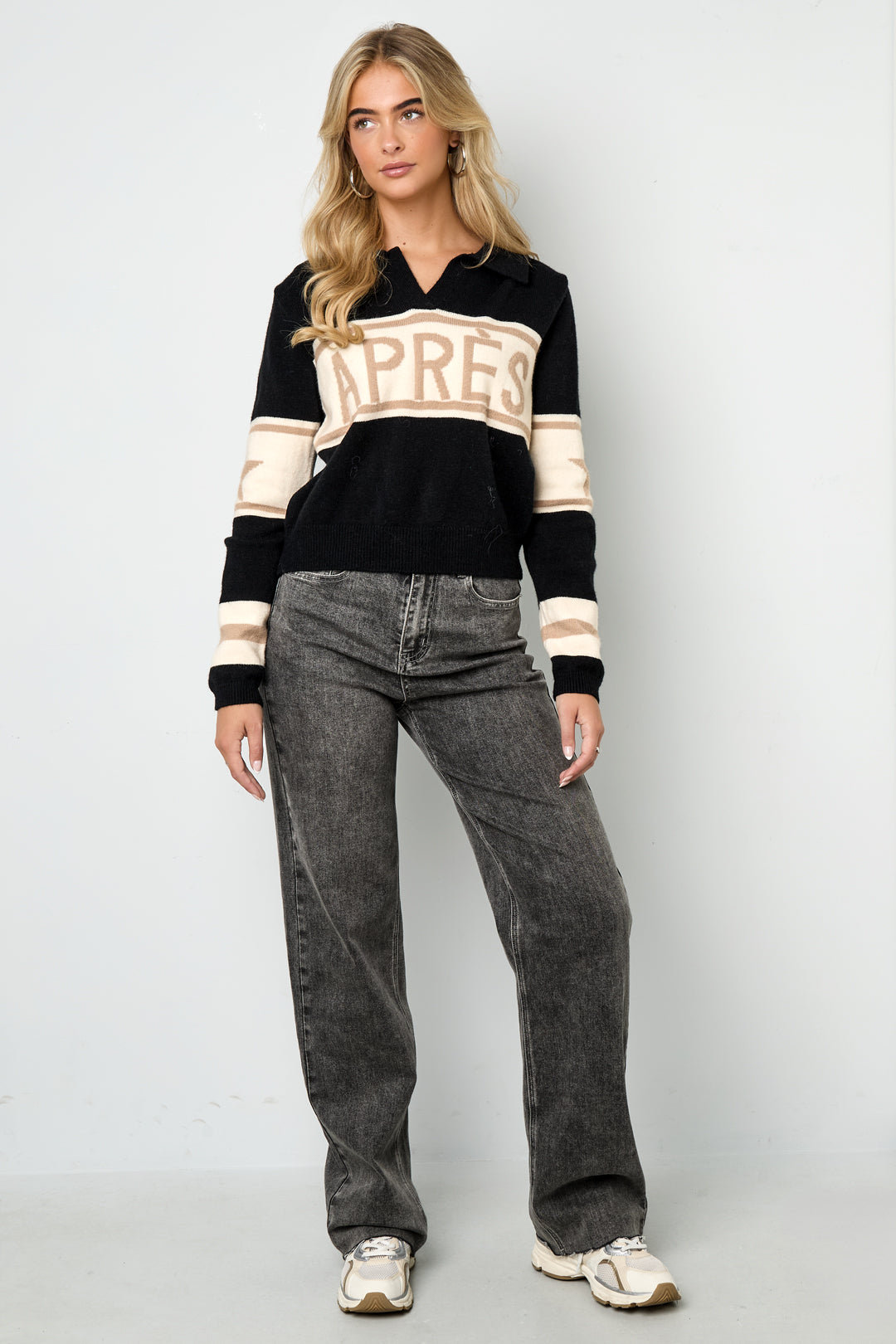 Gestrickte Polyesterfaser Damen Strickpullover Casual Letters