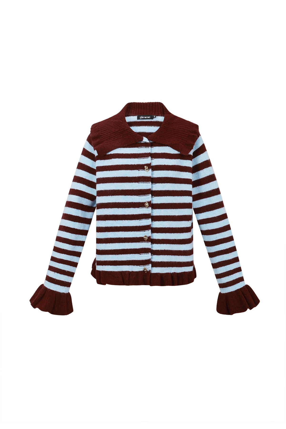 Gestrickte Polyesterfaser Damen-Cardigan Casual Streifen