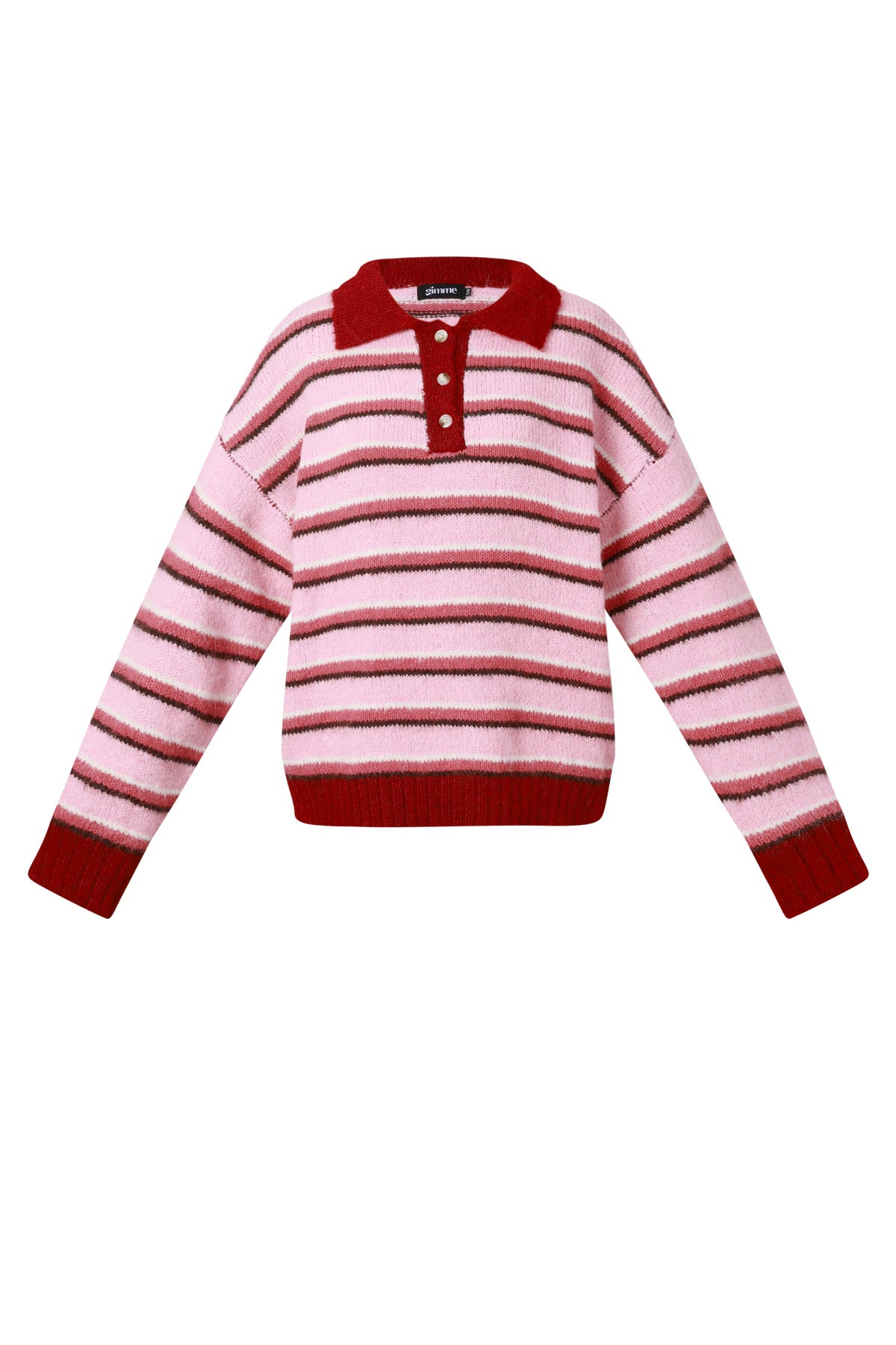 Gestrickter Polopullover mit Streifen