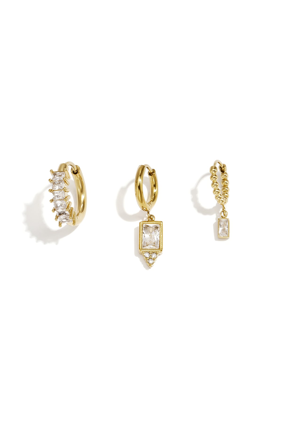 Ohrring-Sets aus Edelstahl, geometrische Form, schlichte Alltags-Serie, Damenschmuck