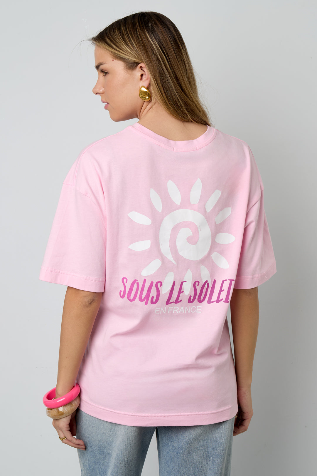Baumwolle Gestrickte Damen T-Shirt Casual Letters
