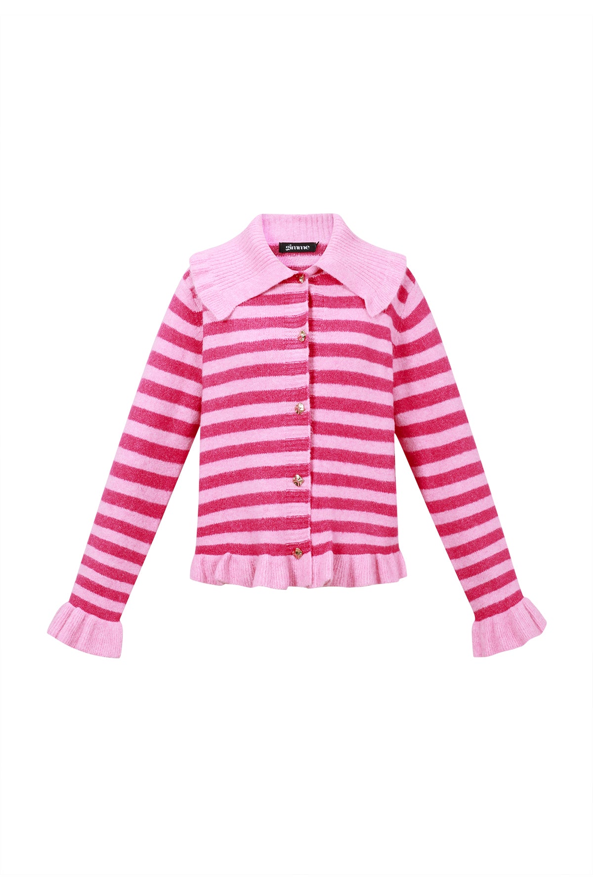Gestrickte Polyesterfaser Damen-Cardigan Casual Streifen