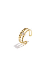Doppelt verstellbarer Ring mit Steinen
