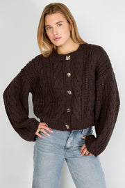 Zopfmuster-Strickjacke