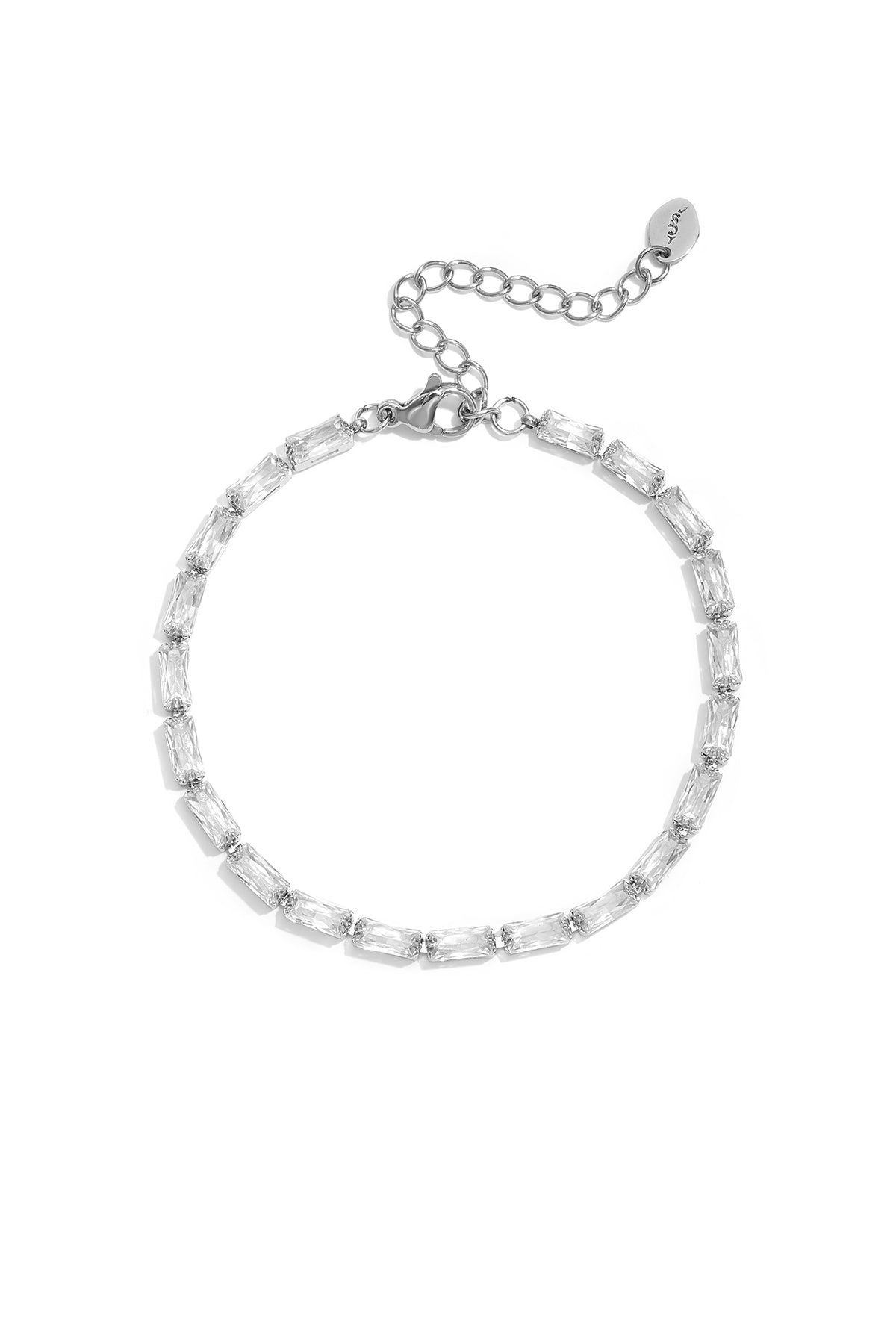 Rechteckige Edelstahl-Perlenarmbänder, schlichte Alltags-Serie, Damenschmuck