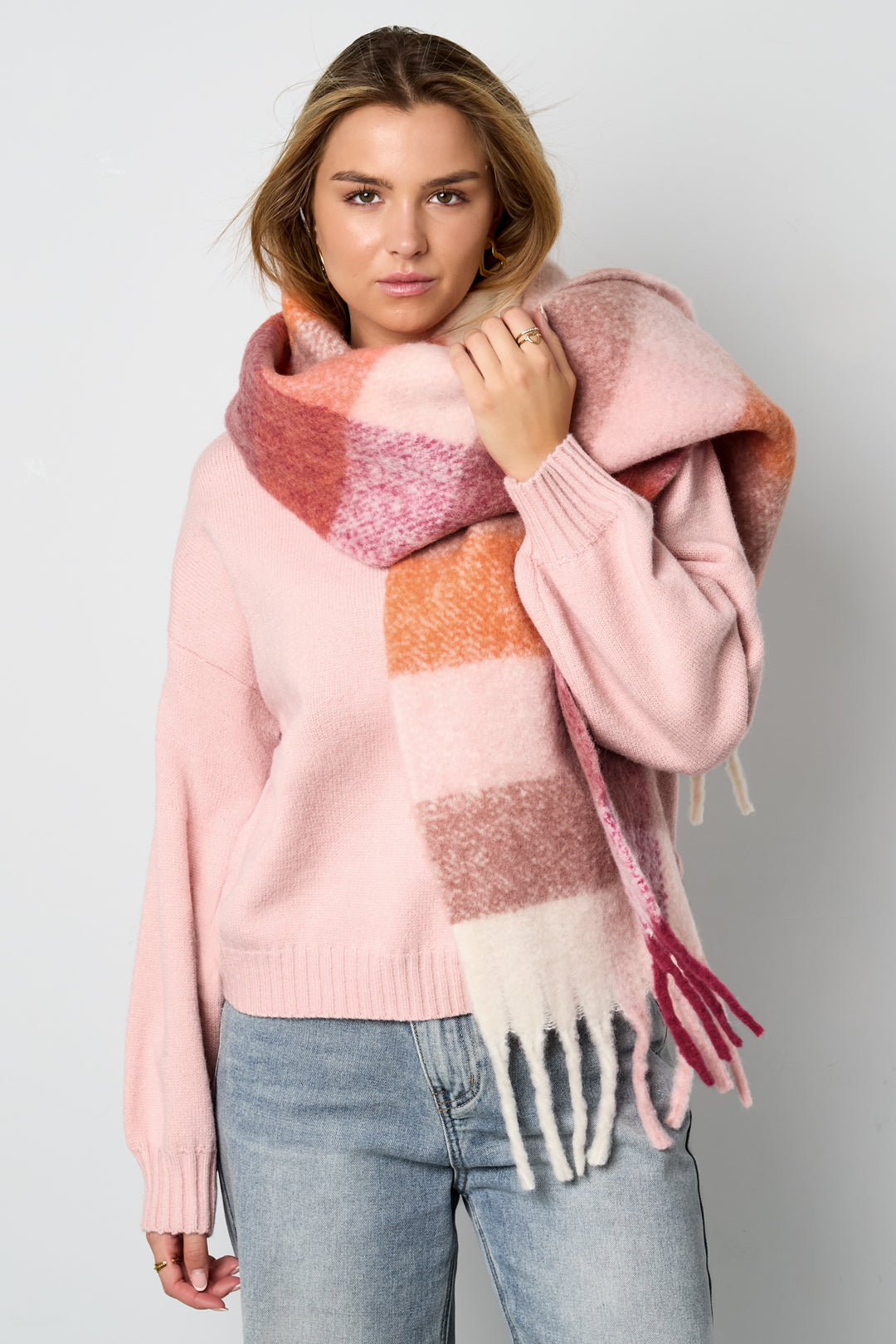Cozy Winter Scarf for Women - Plaid Design, Multiple Colors