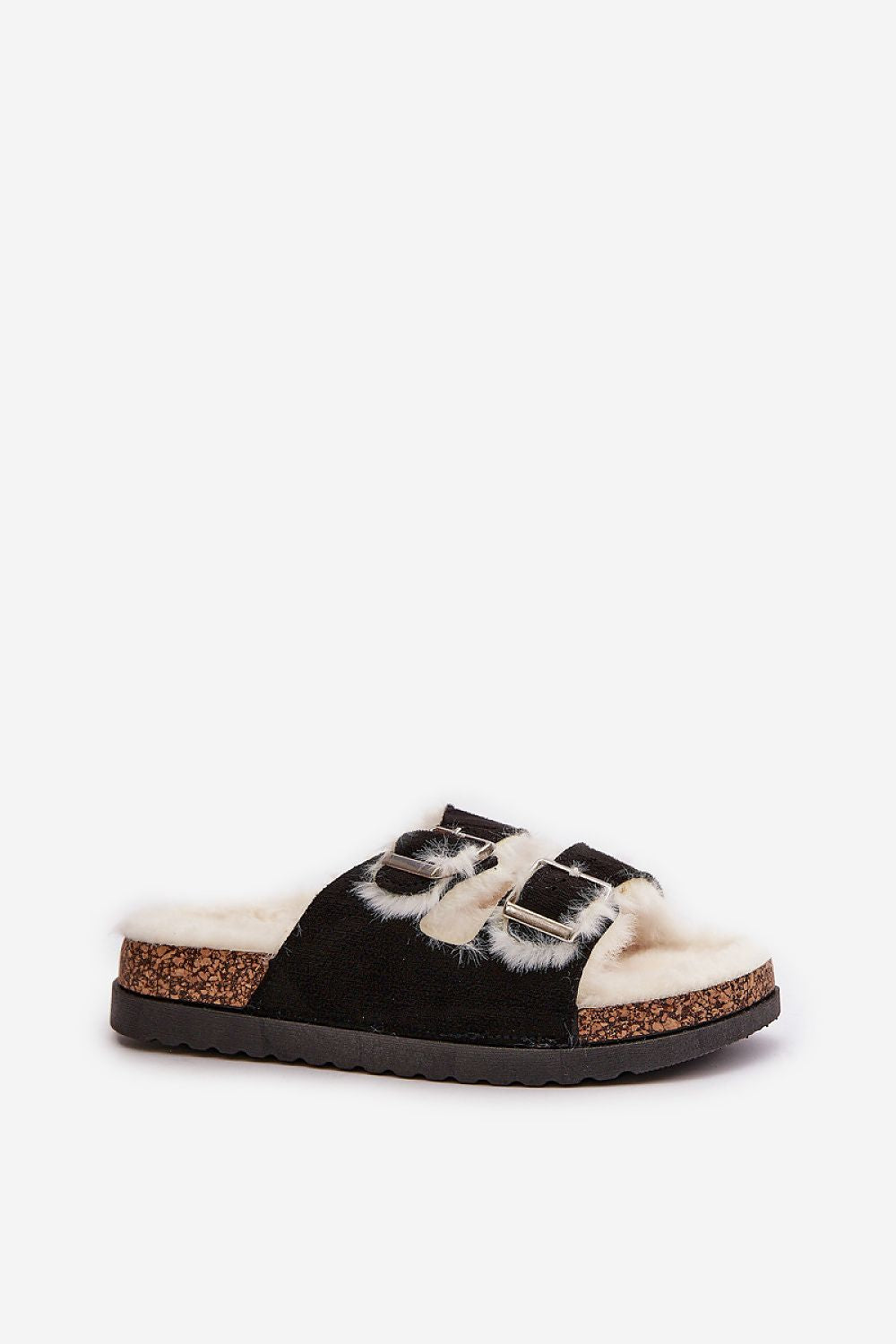 Step in style Pantolette in Schwarz mit zwei Schnallen, Seitenansicht