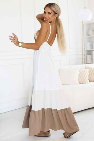 Boho-Maxikleid mit Häkel-Oberteil und schwingendem Rock – Numoco Basic