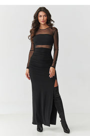  Langes Kleid model 218306 Makadamia 