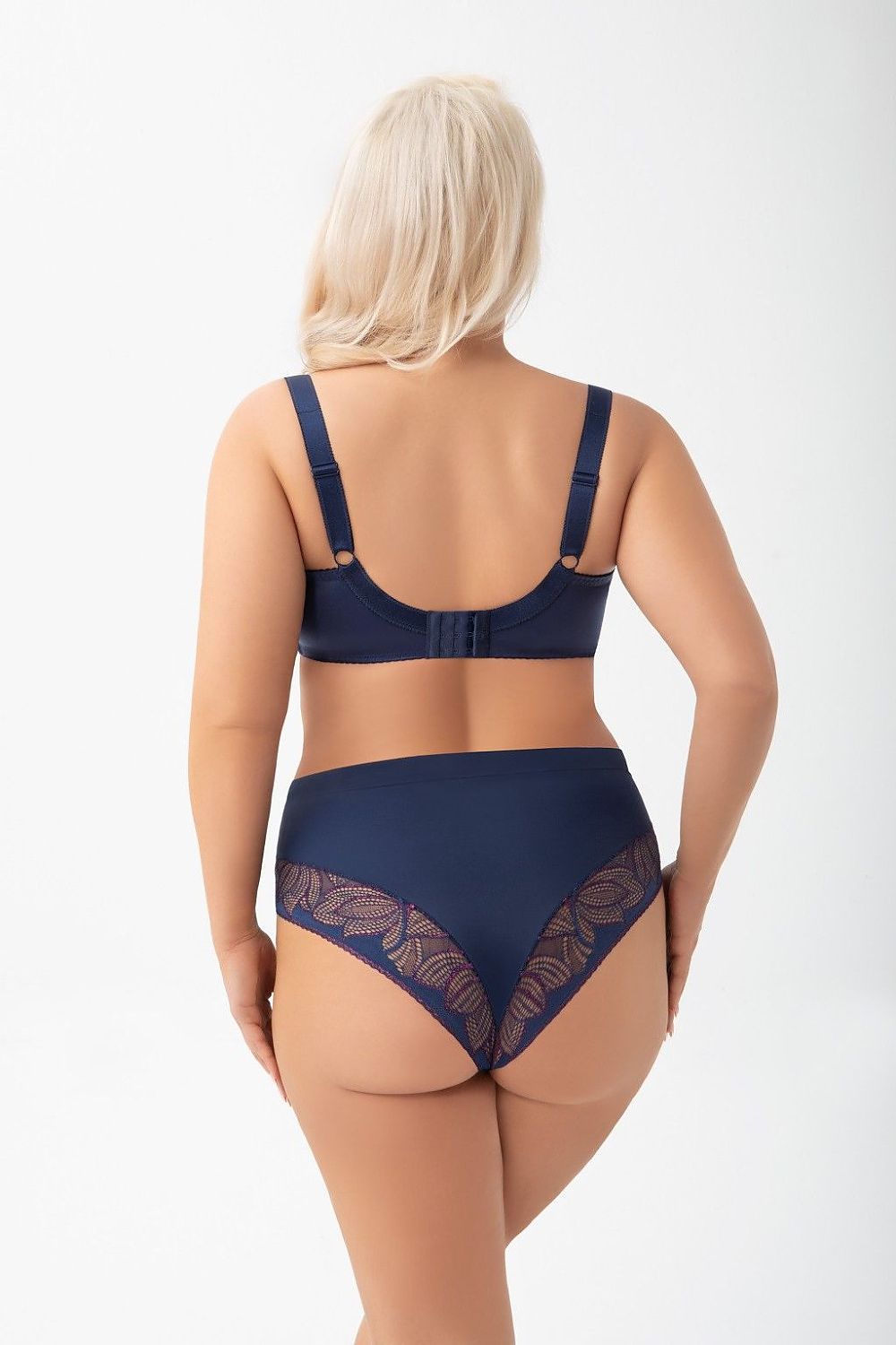 Gorsenia Lingerie Soft-BH in Marineblau mit Spitze, Rückansicht