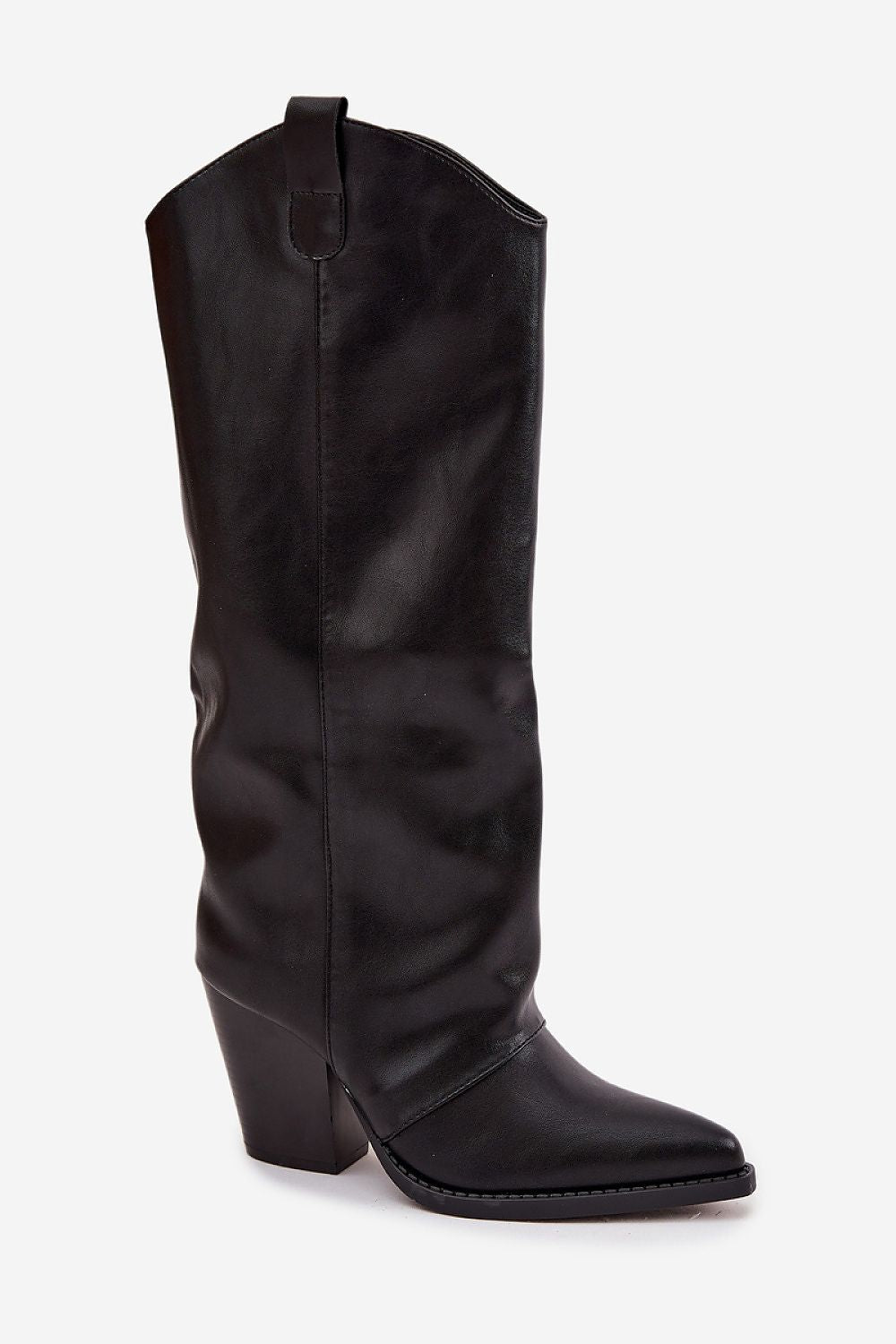 Step in style Stiefel in Schwarz mit Cowboyschaft und Absatz, Seitenansicht