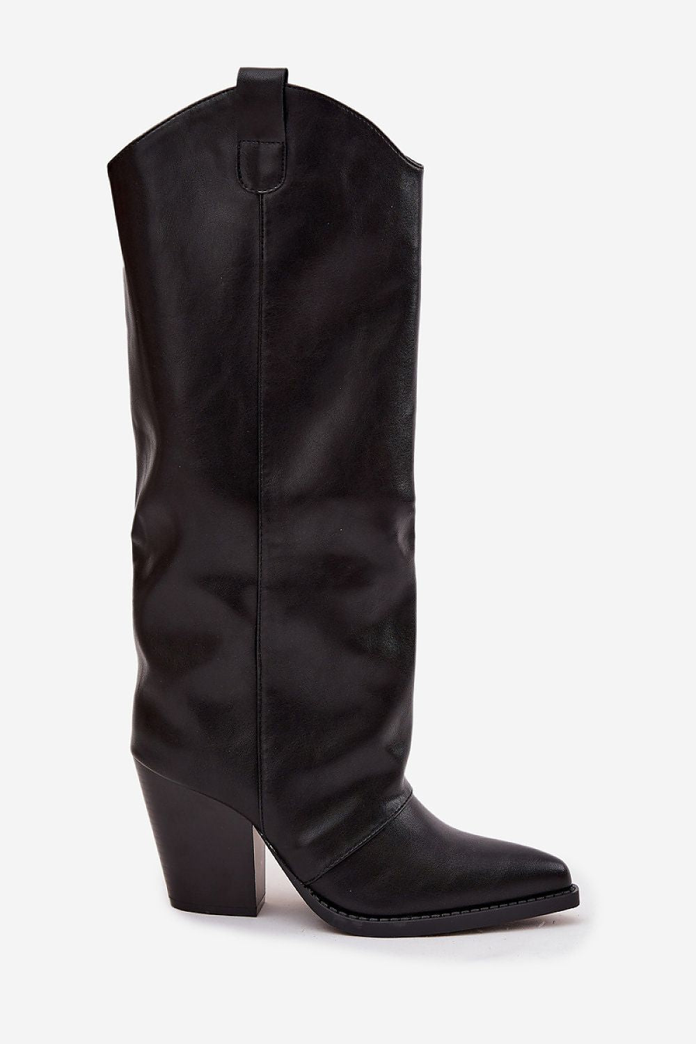 Step in style Stiefel in Schwarz mit Cowboyschaft und Absatz, Seitenansicht