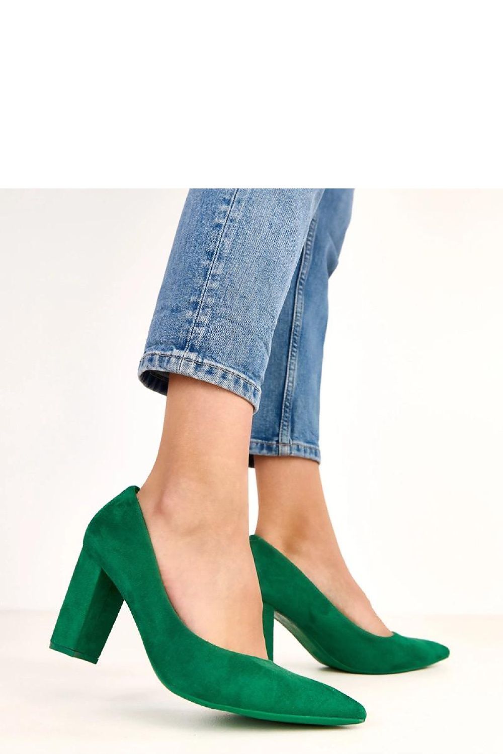 Solea Pumps in Grün mit 9-cm-Absatz, Seitenansicht