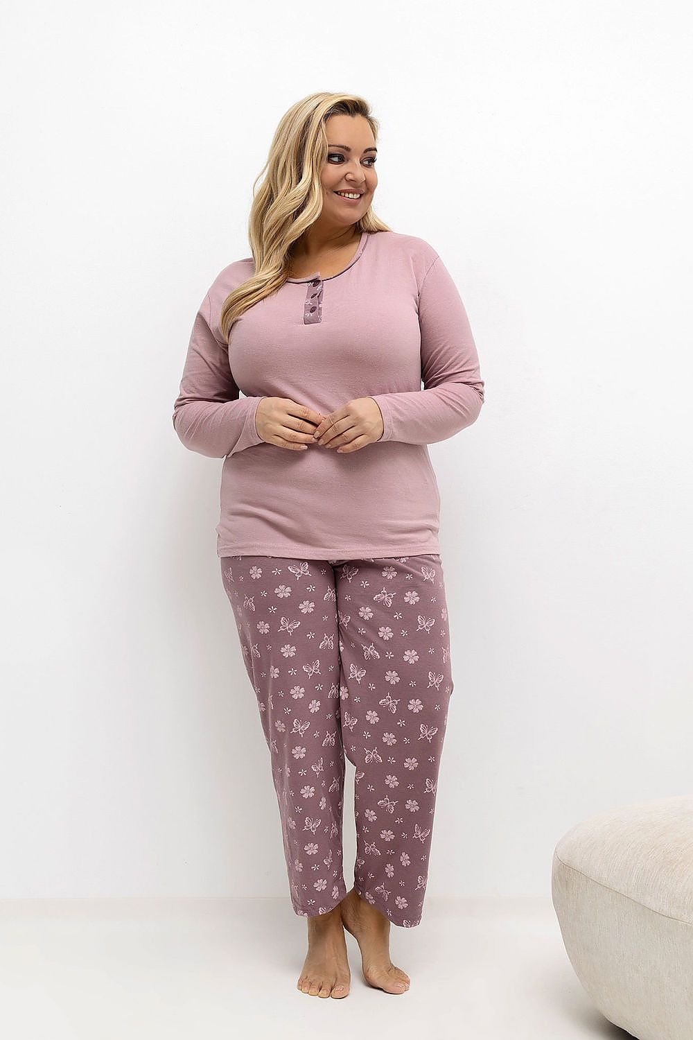  Übergrößen-Pyjama model 221186 Forever Pink 
