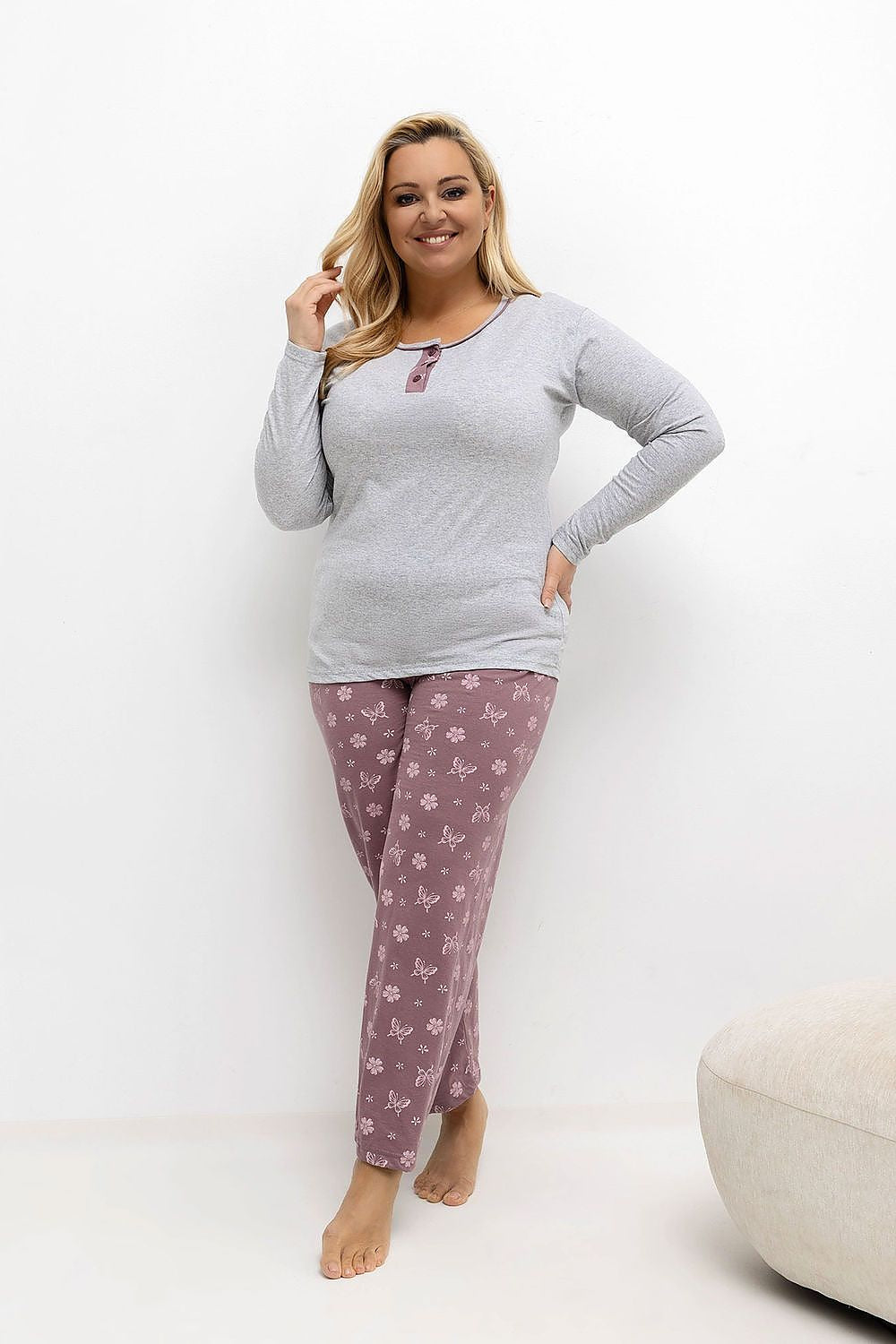  Übergrößen-Pyjama model 221187 Forever Pink 