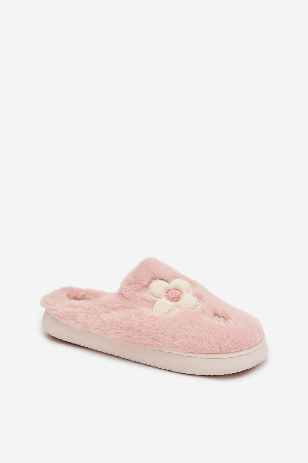 Step in style Pantolette rosa mit Blumenmuster, Seitenansicht