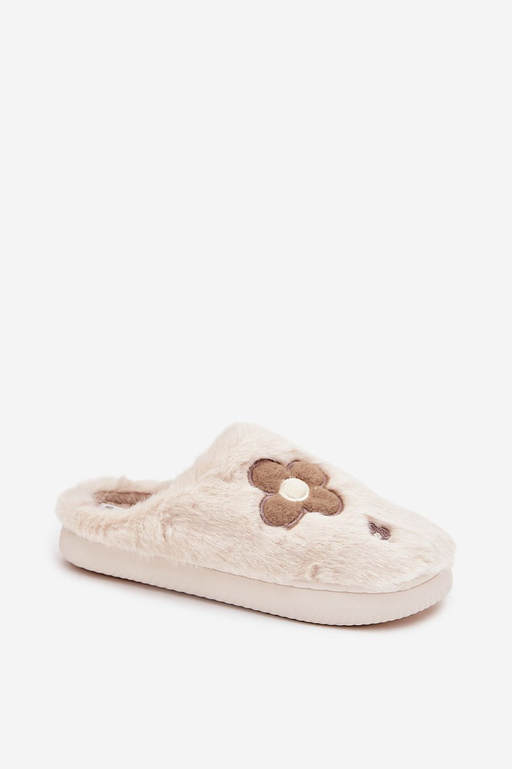 Step in style Pantolette creme mit Blumenmuster, Seitenansicht