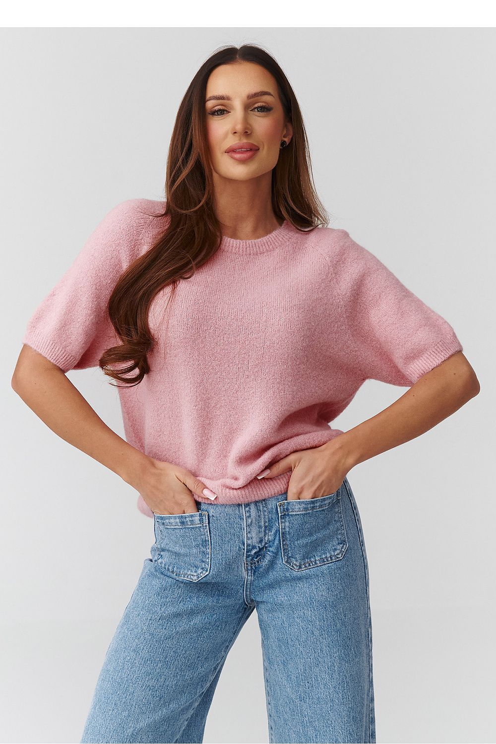  Kurzarm Pullover model 224079 Makadamia 