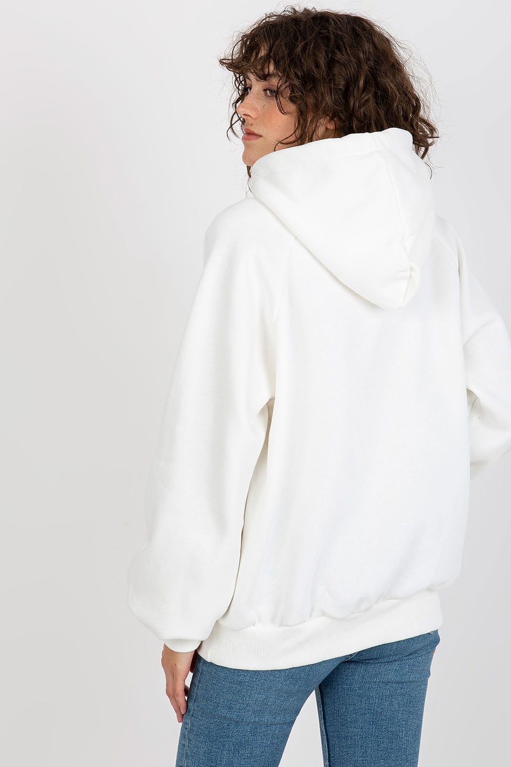 Ex Moda Hoodie in Weiß mit Kapuze, Rückansicht