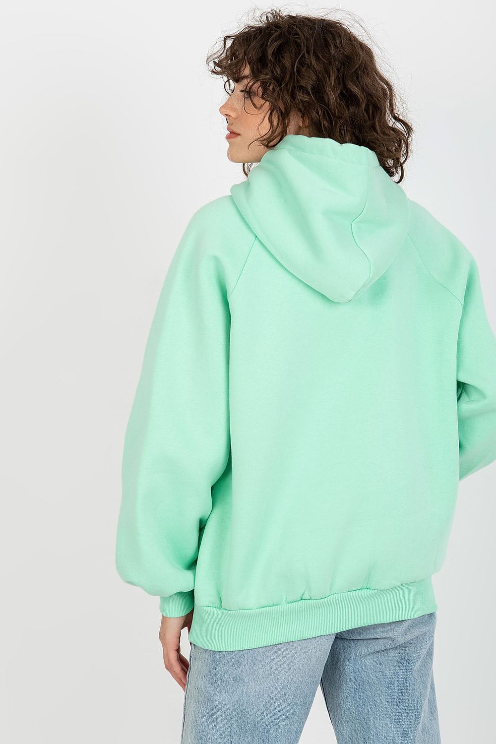Ex Moda Hoodie in Mintgrün mit Kapuze, Rückansicht