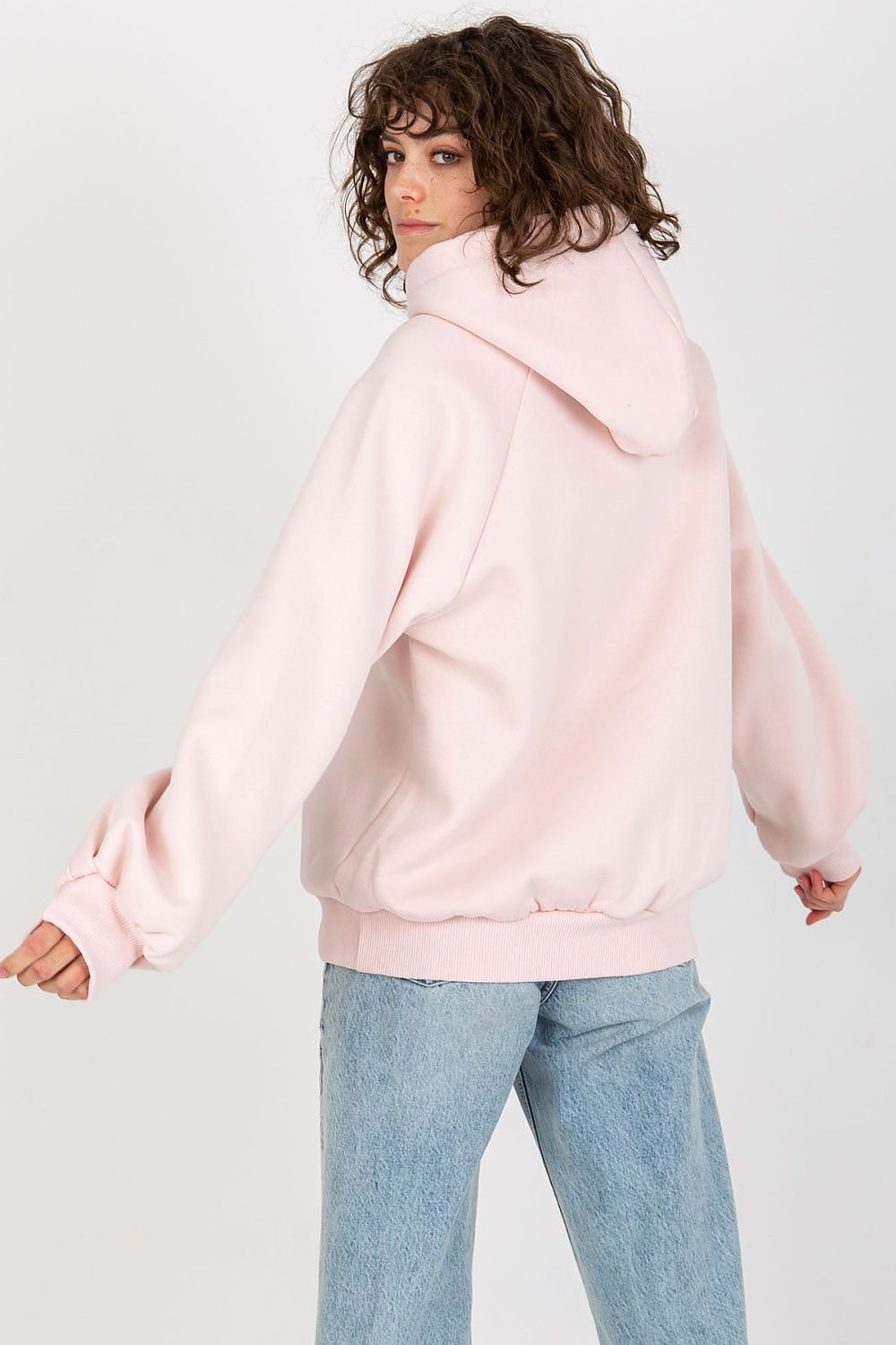 Ex Moda Hoodie in Rosa mit Kapuze, Rückansicht