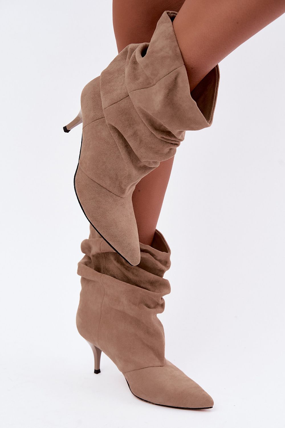Step in style Stiefelette in Taupe mit Absatz, Seitenansicht