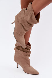 Step in style Stiefelette in Taupe mit Absatz, Seitenansicht