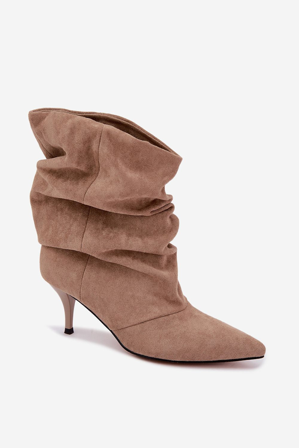Step in style Stiefelette in Taupe mit Absatz, Seitenansicht