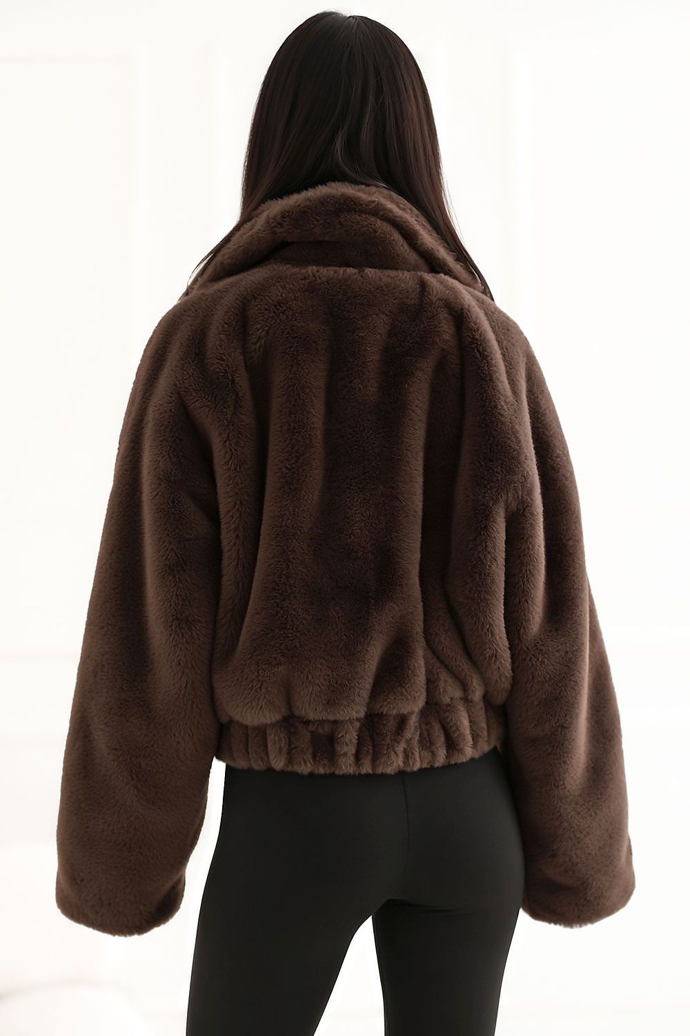 Factory Price Jacke in Braun mit Reverskragen, Rückansicht