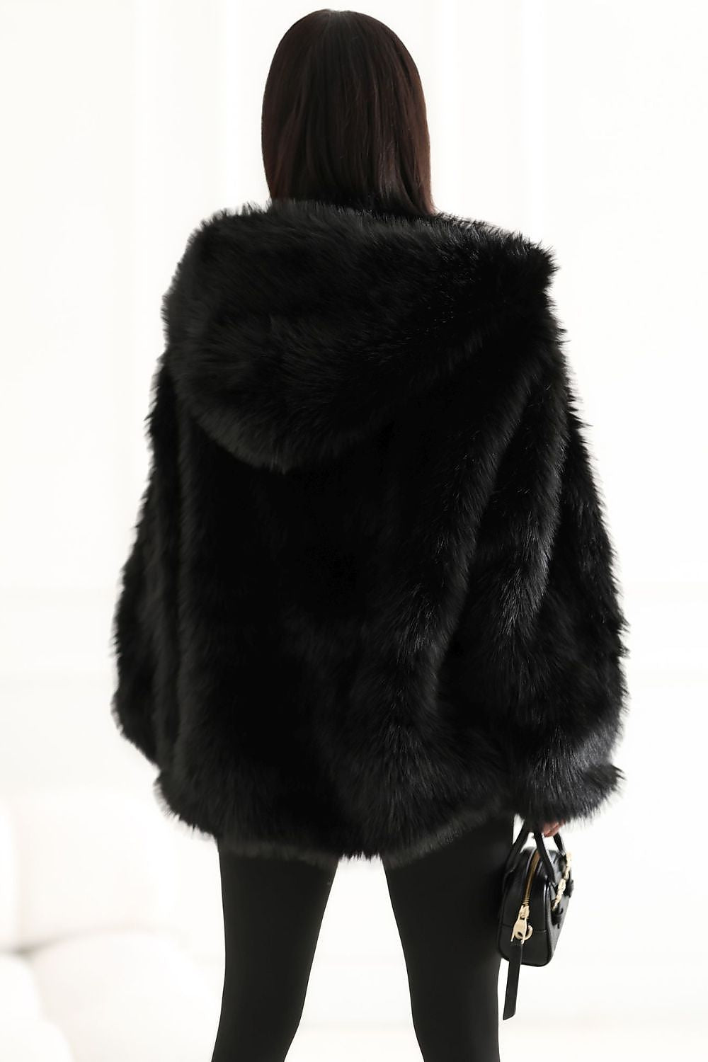 Factory Price Jacke in Schwarz mit Kapuze, Rückansicht