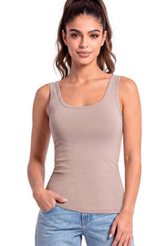 Donna Top in Beige mit breiten Trägern, Vorderansicht