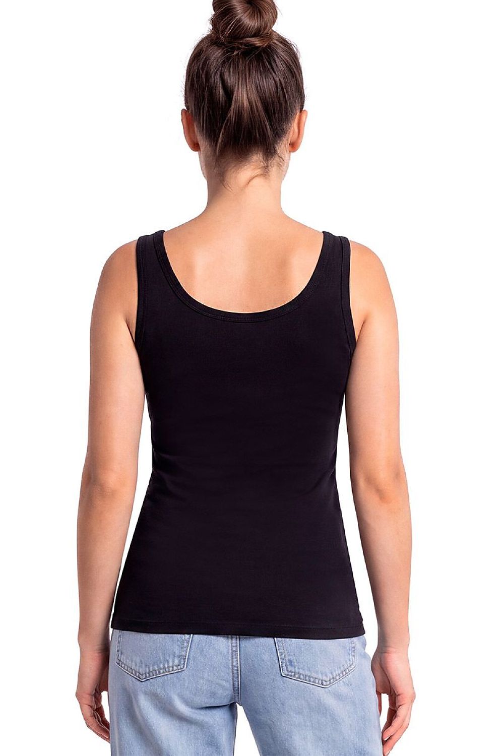 Donna Top in Schwarz mit breiten Trägern, Rückansicht