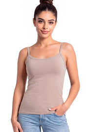 Donna Top in Taupe mit schmalen Trägern, Vorderansicht