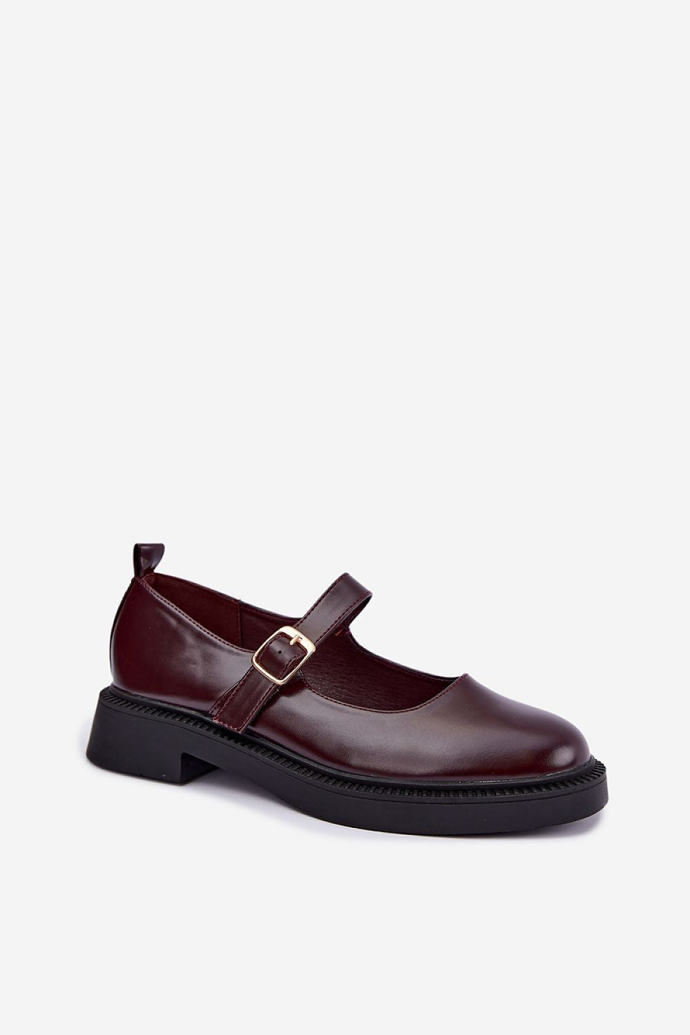 Step in style Halbschuh in Bordeaux mit Riemen, Seitenansicht