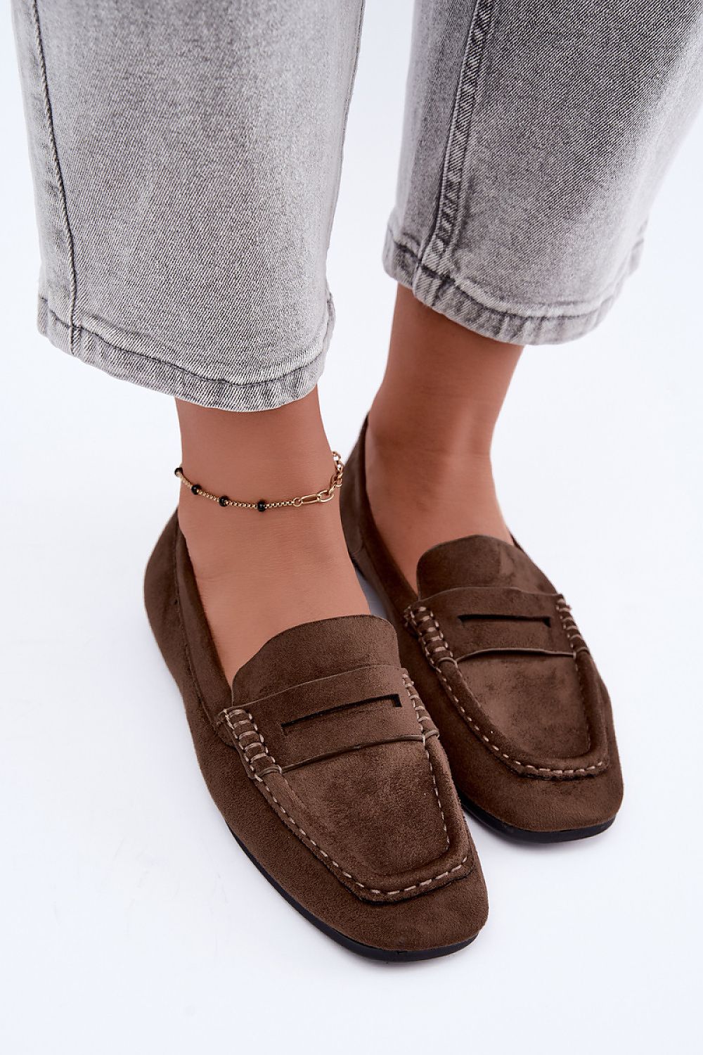 Step in style Mokassin in Braun mit Zierlasche, Vorderansicht