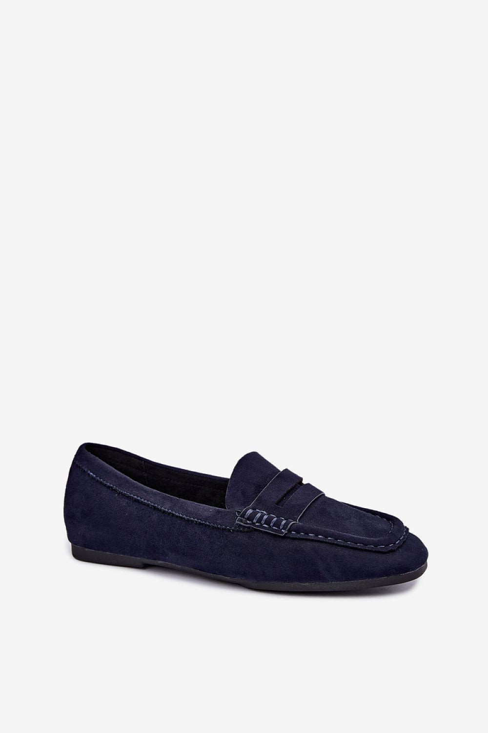 Step in style Mokassin in Marineblau aus Kunstwildleder, Seitenansicht