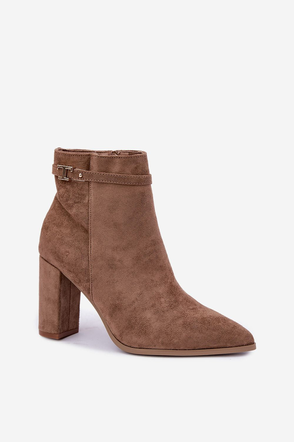 Step in style Stiefelette camelbraun mit spitzer Kappe, Seitenansicht