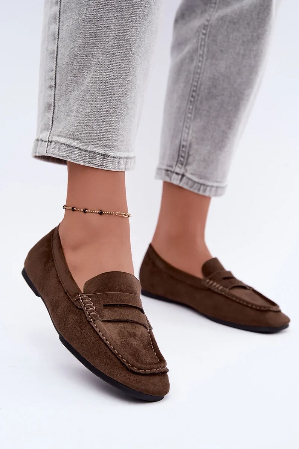 Step in style Mokassin in Braun mit Zierlasche, Seitenansicht