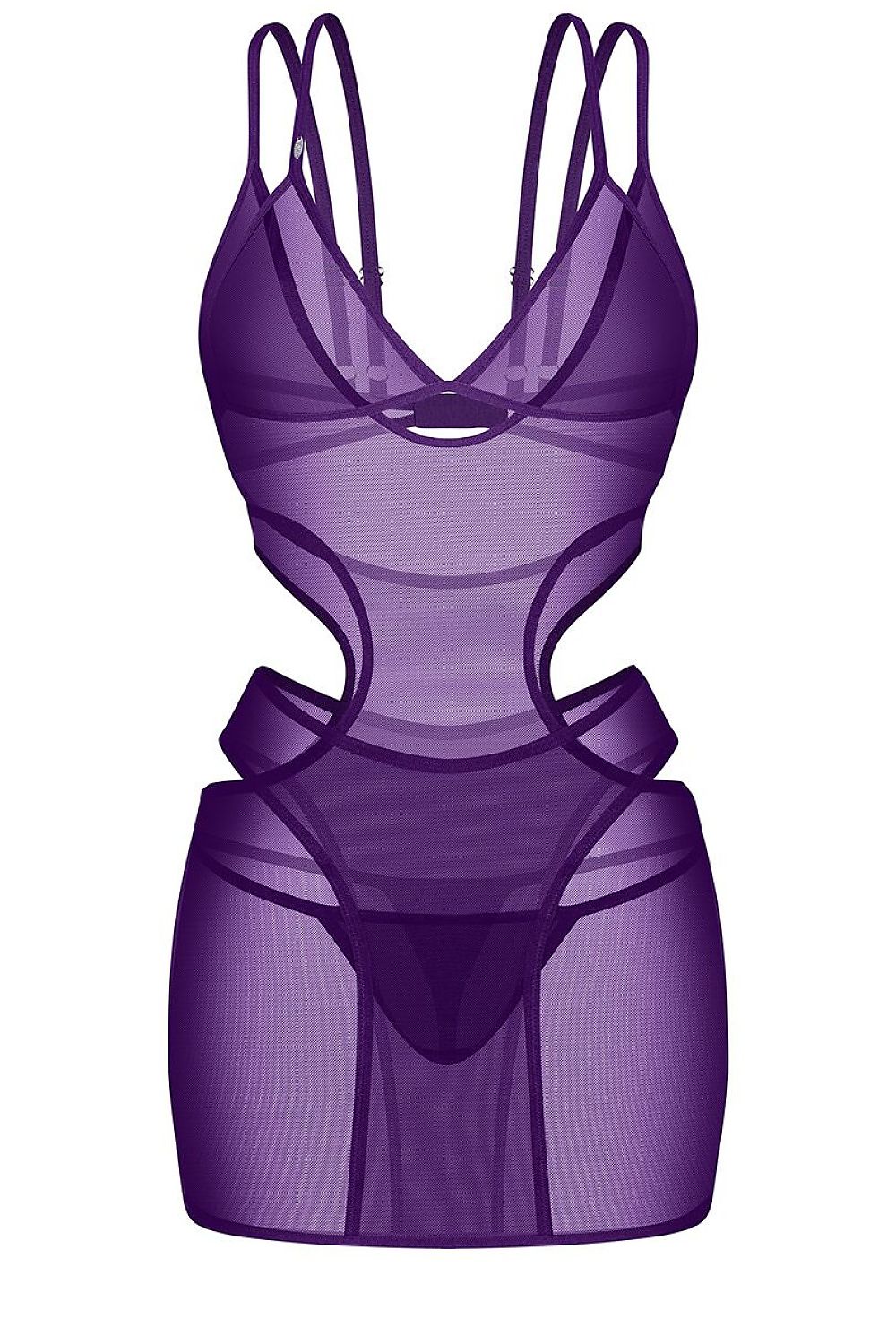 Obsessive Dessous-Set in Violett mit Cut-outs, Vorderansicht