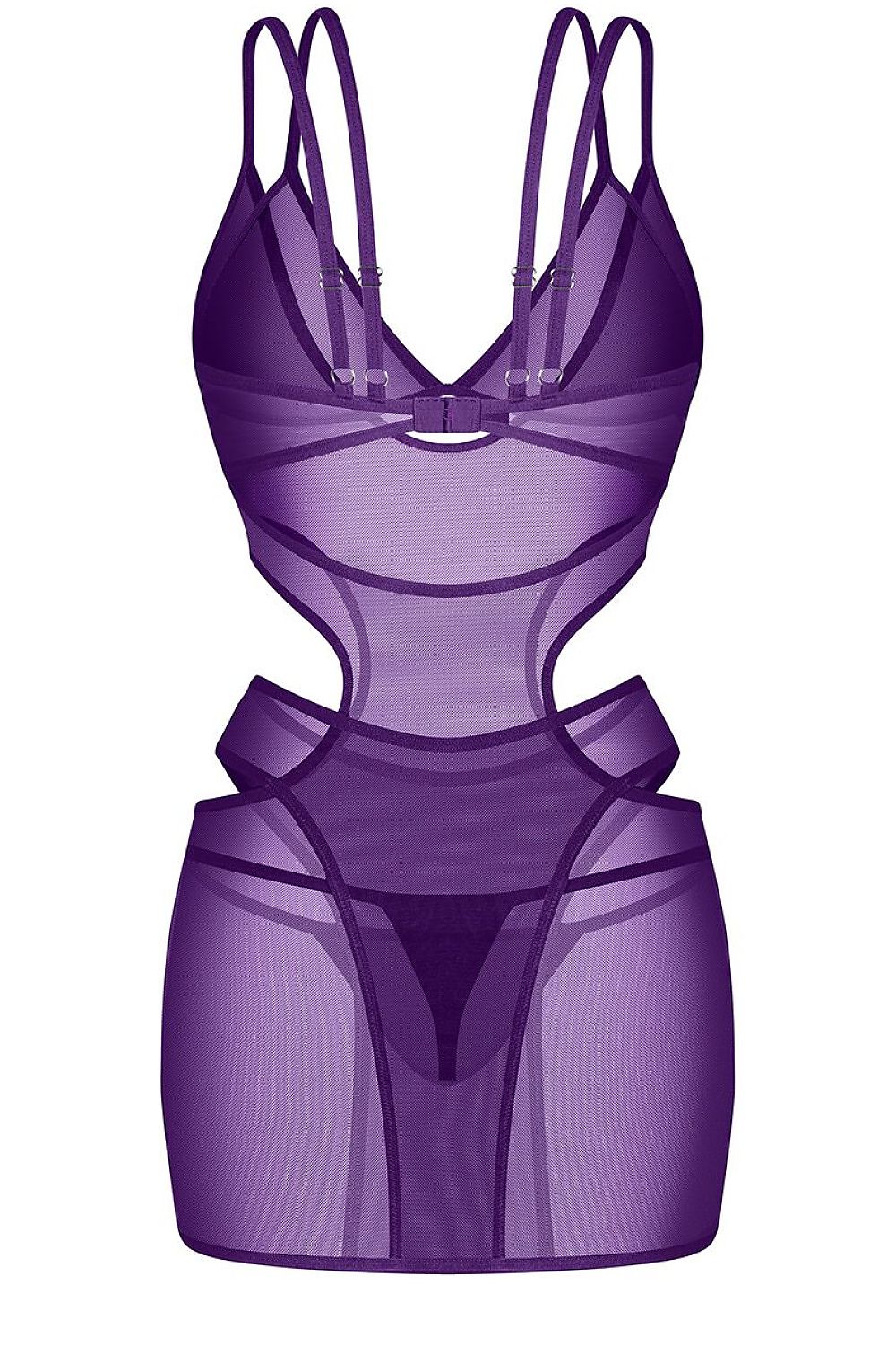 Obsessive Dessous-Set in Violett mit Cut-outs, Vorderansicht