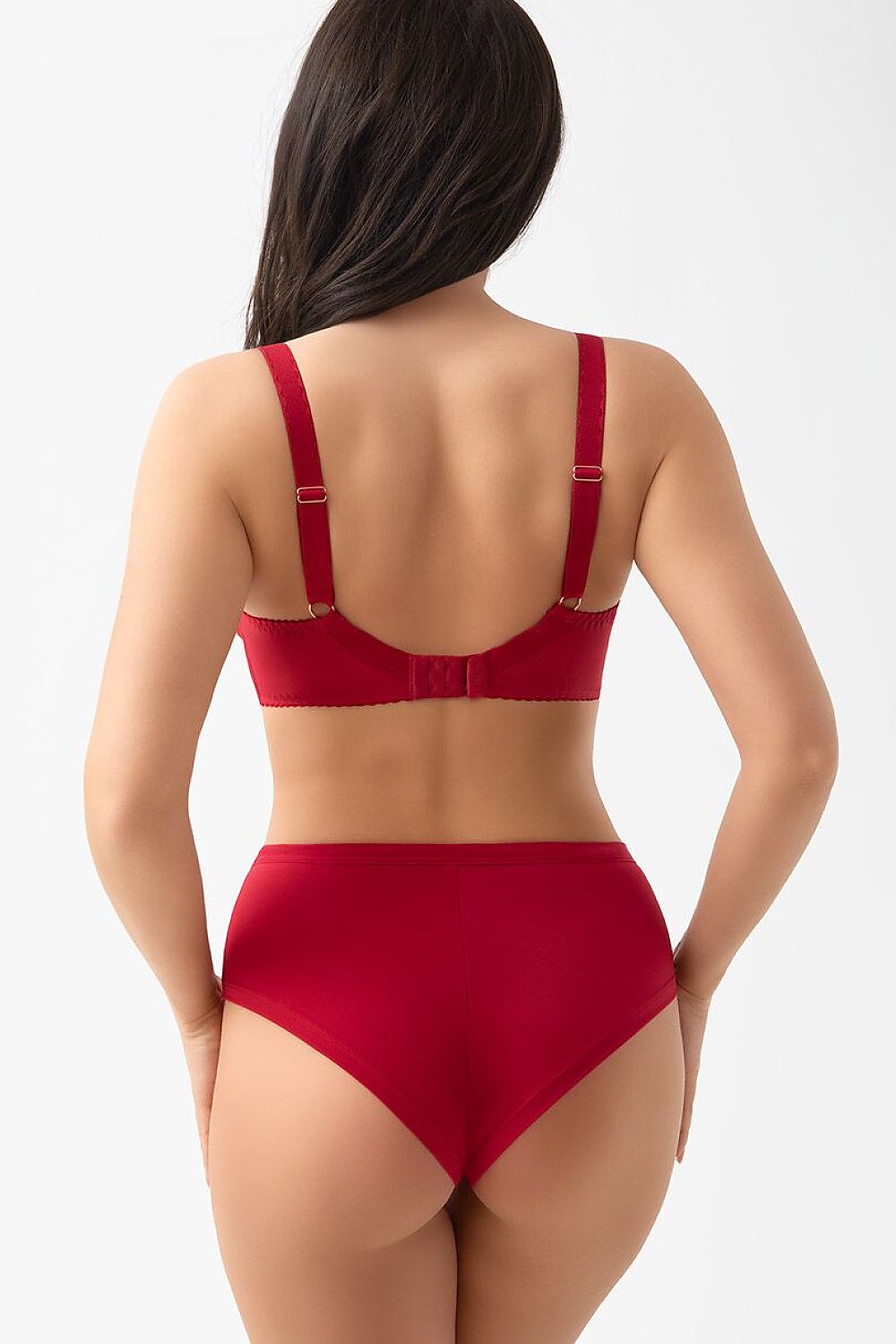 Gorsenia Lingerie Soft-BH in Rot mit Rückverschluss, Rückansicht