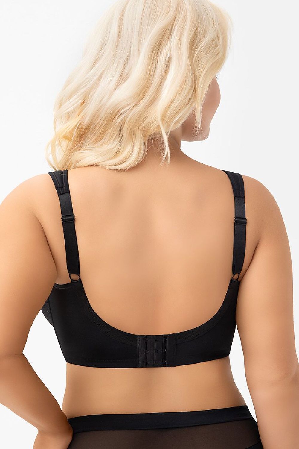 Gorsenia Lingerie Soft-BH Schwarz mit Rückenverschluss, Rückansicht