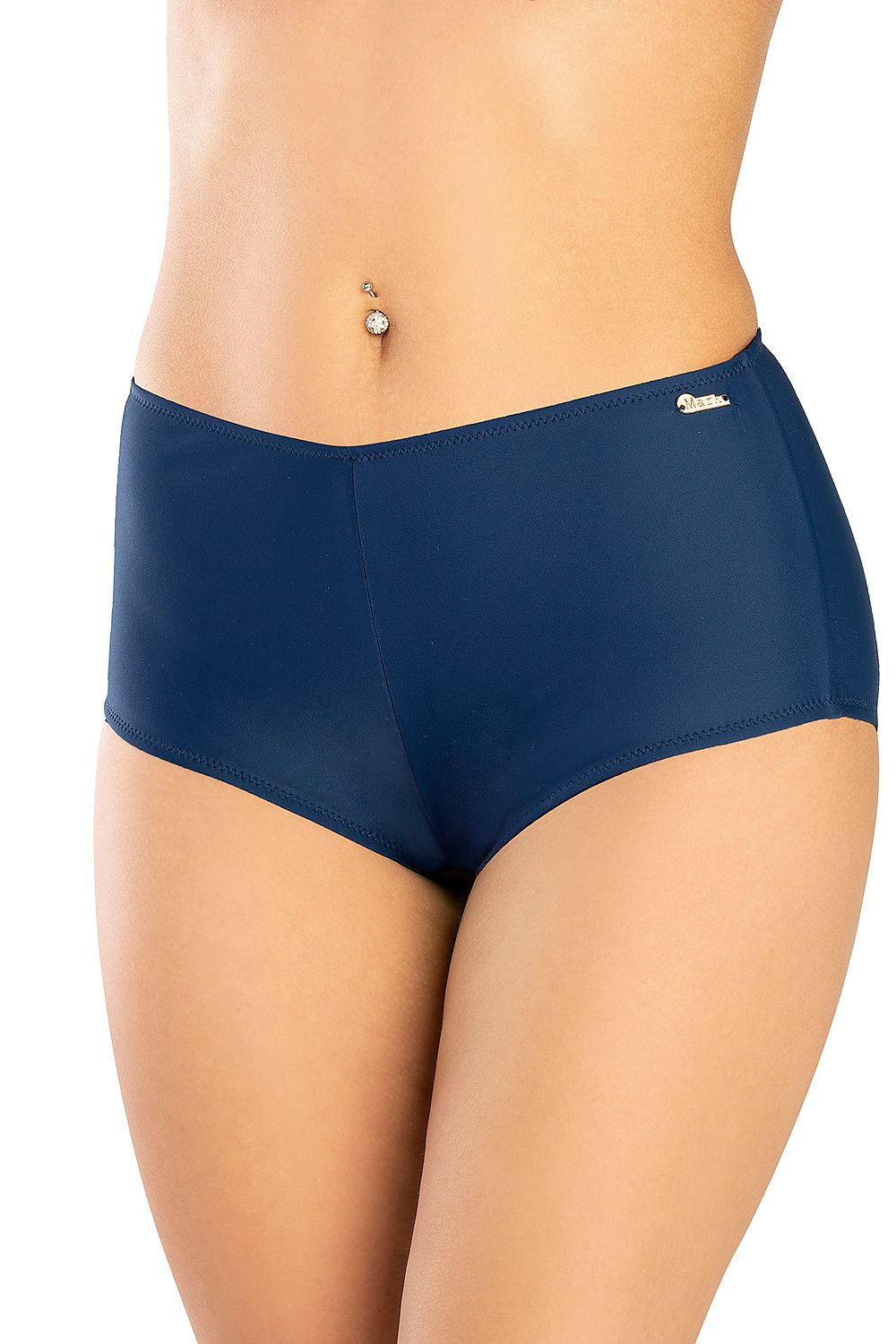 Marko Bikinihose in Marineblau mit hoher Taille, Vorderansicht