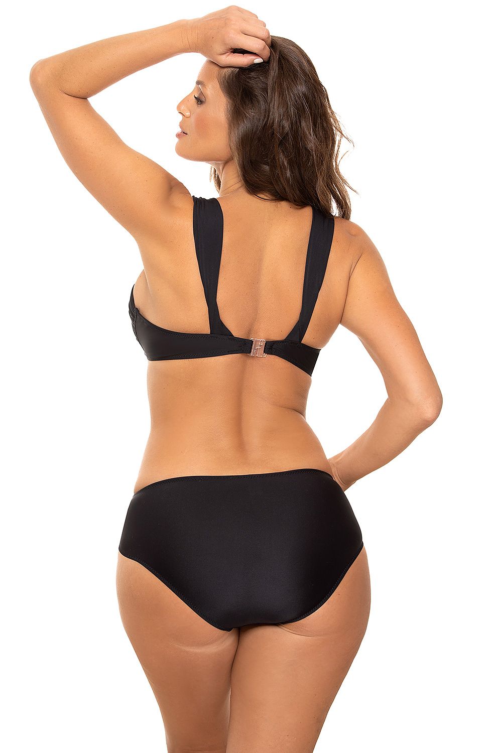 Marko Bikini-Set Schwarz mit Bandeau-BH und Push-up, Rückansicht