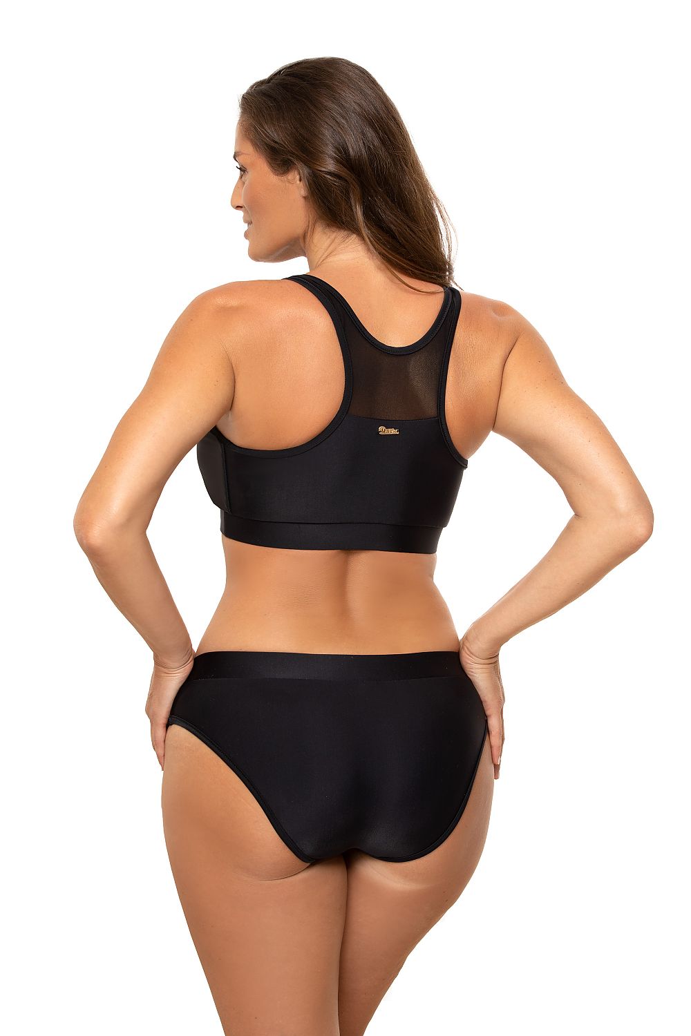 Marko Bikini-Oberteil schwarz mit schwarzem Kontrastbund, Rückansicht