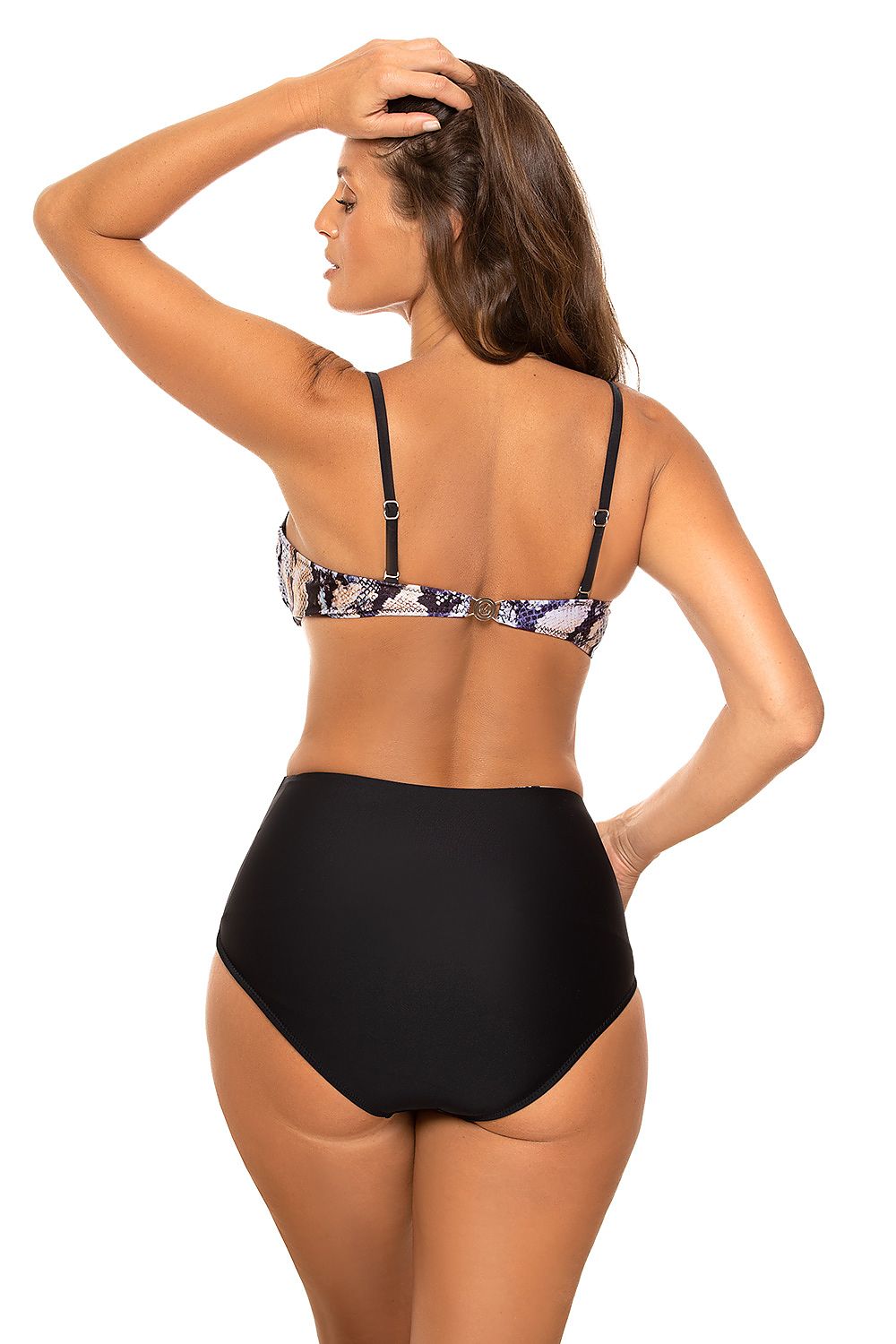 Marko Bikini-Zweiteiler mit Animalprint und schwarzem Unterteil in Rückansicht